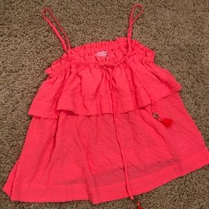 Lilly Pulitzer Pink Ruffle Top